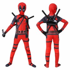 Youth Kids Deadpool Costume Cosplay Boys Fancy Dress Party Jumpsuit Halloween — image 2