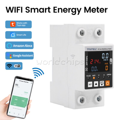 AC85~300V 63A Tuya WIFI Intelligent Control Single Phase Power Protector 50/60hz
