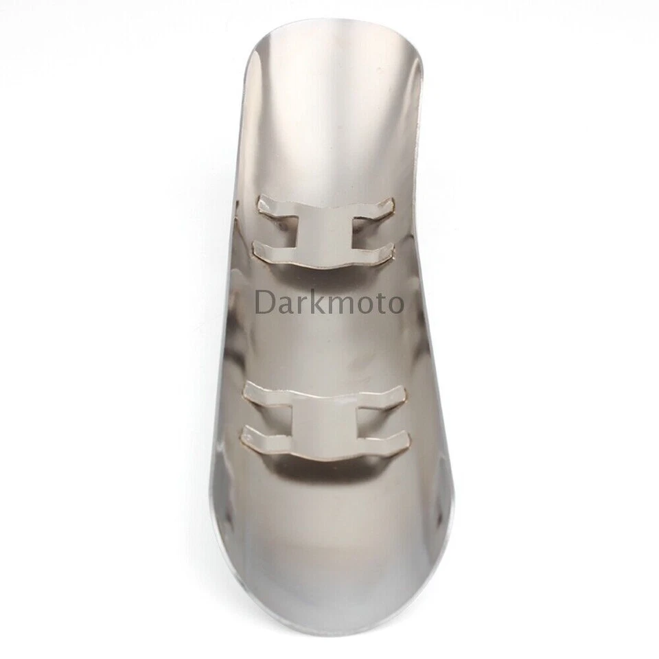 Cromo - Silenciador de escape tubo protector térmico cubierta talón protector para motocicleta Harley Foto 4 de 4