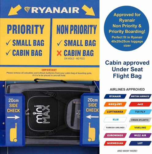 40x20x25 Ryanair Minimax borsa zaino a mano bagaglio a mano trolley da viaggio cabina bambini - Foto 7 di 24