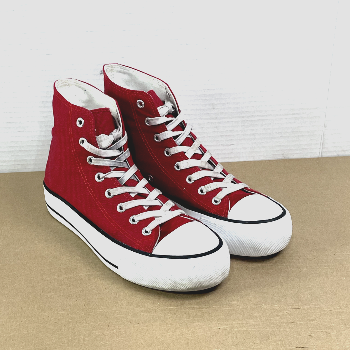 Athletic HiTop ZY-K22030 Canvas Shoes Sneakers Womens Size Red