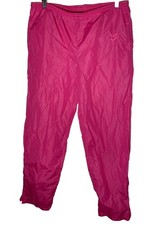 Y2K VTG NIKE Spell Out Swoosh Athletic Joggers Track Pants 80s Navy Tag Runs Med