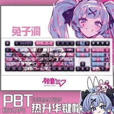 Hatsune Miku rabbit  hole Anime 122 pcs Keycaps Set For Mechanical Keyboard V2.0