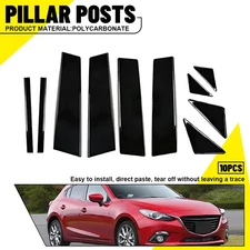 For Mazda 3 Axela 2014-2018 Window Pillar Posts Molding Black Cover Door Trim EU