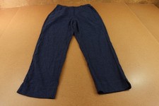 Banana Republic Womens Medium Navy Blue Tapered Linen-Blend Pull-On Pant NWT