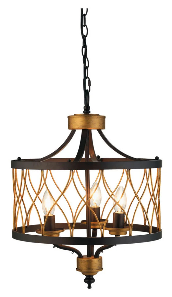 Ceiling Light Black Elvar 3 Oaks Lighting 1434/3 BK