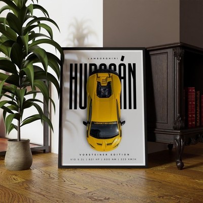 Lamborghini Huracán Vorsteiner Edition - Car Specs Poster: Luxus Auto Wandbild,