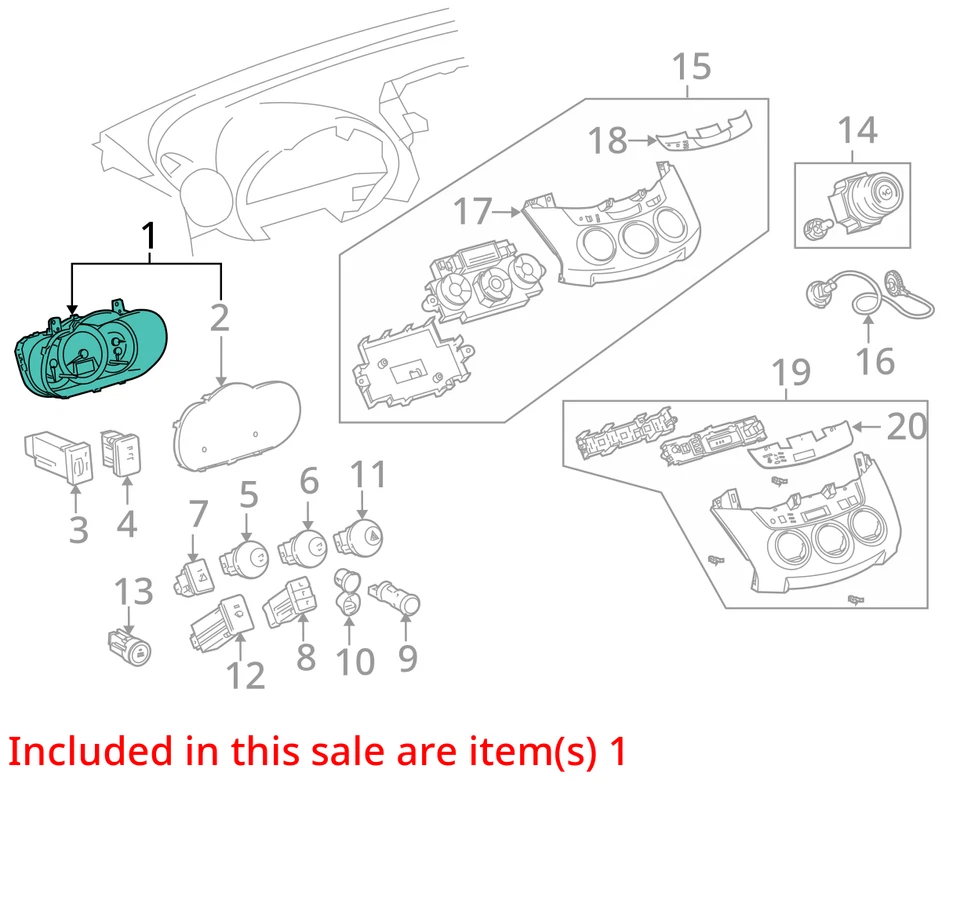 2010-2012 Toyota RAV4 спидометр приборной панели датчики JVQDV - Изображение 3 из 4