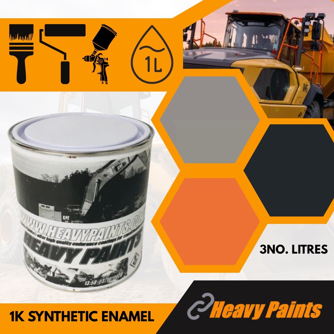 Hitachi ZX Digger Orange Dark Grey & Cab Light Grey Enamel Paint 1