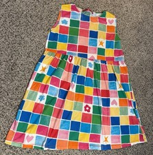 Agatha Ruiz De La Prada Girls Multicolor Squares Shapes Sleeveless Dress Size 12