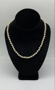 925 Sterling Silver Faux Pearl Knotted Necklace 18.5 g
