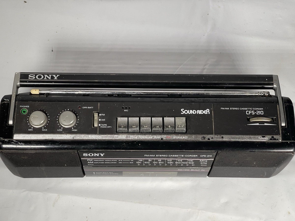 Vintage 90s Sony Am FM Stereo Cassette Corder Cfs-210 Sound Rider
