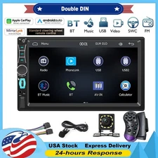 Apple CarPlay Android Auto 7" Double DIN Car Stereo Radio Bluetooth with Camera