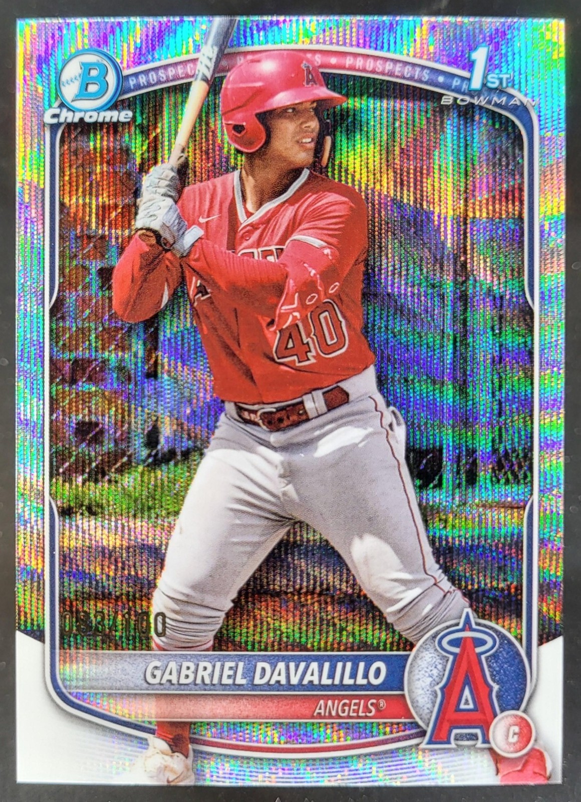 2025 Bowman Chrome Gabriel Davalillo Blue Wave Refractor /150 1st Angels MS7