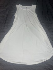 Zenana Premium White Tank Dress With Pockets Womens Size Medium EUC