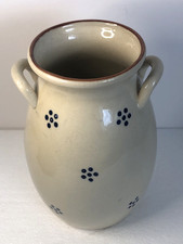 Vintage Gailstyn Sutton Vase,Off White With Blue Dot Pattern, 6.5