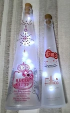 VTG Fillico Hello Kitty Decorative Bottles w/ Light  Set of 2, Rare