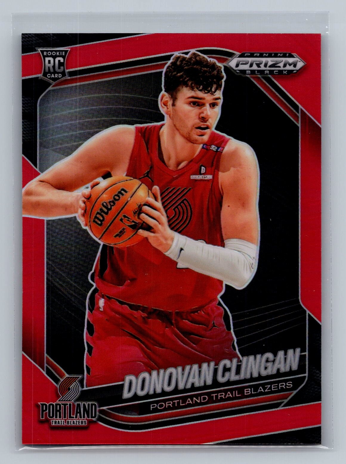 Donovan Clingan 2024-25 Panini Prizm Black #131 Red #/299