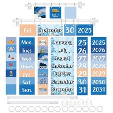 96 Cards Classroom Bulletin Board Flip Calendar Holder Ocean Sea Decor Set