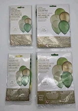 Latex Balloons 11" (30pcs) & 5" (50pcs) Party Decoration Gold Green Amscan Inc.