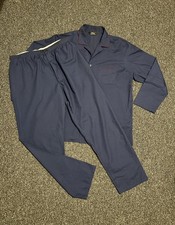 Vintage St Michael Pyjamas Mens XL Medium Navy Cotton Blend sleepwear 2 piece