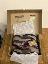 Hi-Tec Boots Inca WP Womens Grey Hiking Waterproof UK SIZE 8 New Pink Retro