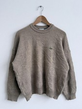 Vintage 90s Lacoste Brown 3D Knit Sweater Size 6