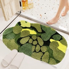 Grass Green Moss Bath Mat for Bathroom Cute 3D Moss Kitchen Rug Non Slip Shag...