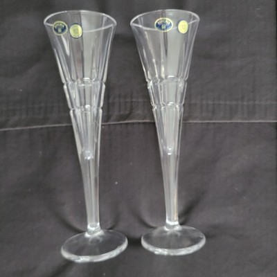 Crystal Bohemia cut, hand crafted Champagne Flutes, Set of 2, 6oz, 10 1/2''