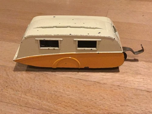 Vintage Meccano Dinky 190 Caravan Cream over Orange c1956 to 62