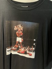 Mohammad Ali Custom Print Black Cotton Large T-shirt