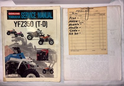 Yamaha Banshee YFZ350 (T-D) Factory Service Manual LIT-11616-YF-35 1st Ed