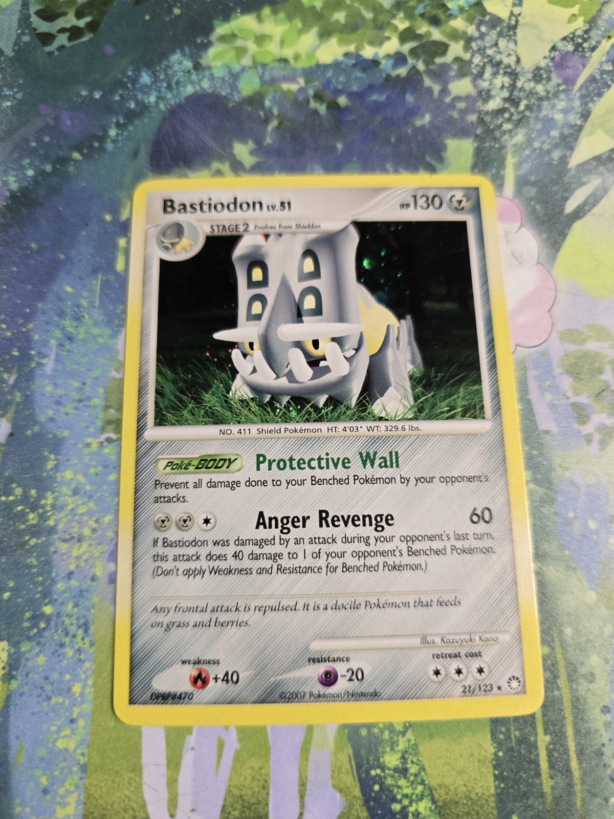 NM- Bastiodon Holo DP Mysterious Treasures 21/123 Holo Deck Pokemon Card 