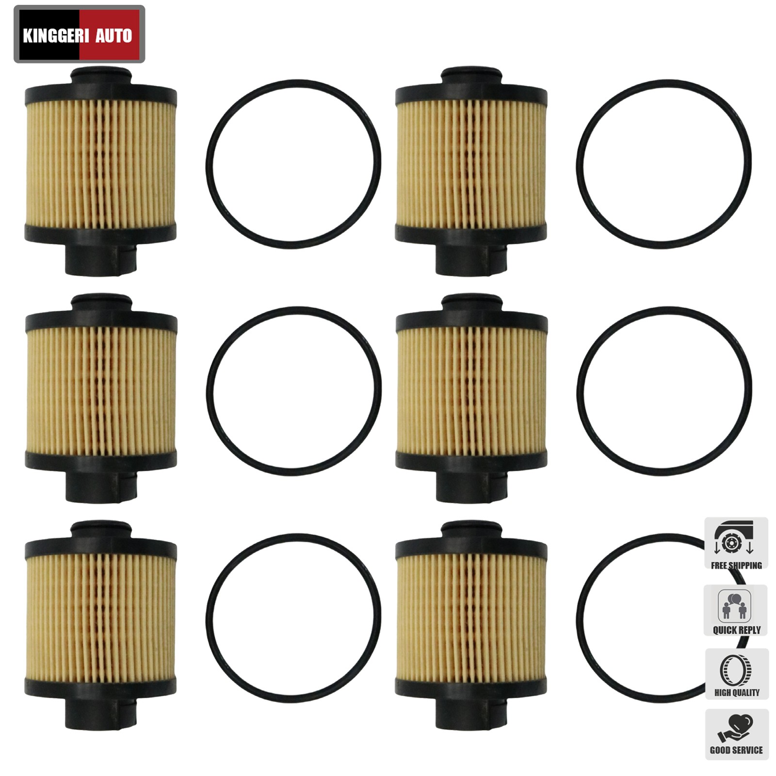 6Pcs Oil Filter Fits Lamborghini Gallardo 2004-2008 07L115561C USA