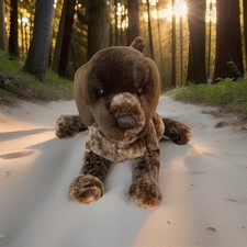 Loving snuggable Plush Dog Medium Brown Dark Brown Stuffed Animal Toy 14-24"
