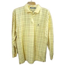 Tommy Hilfiger Long Sleeve Polo Shirt Vtg Men's L Golf Yellow Embroidered Y2K