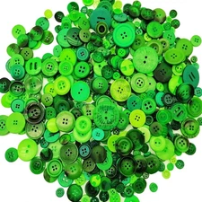 600-700Pcs Green Buttons for Crafts Bulk Green Craft Buttons Assorted Size fo...