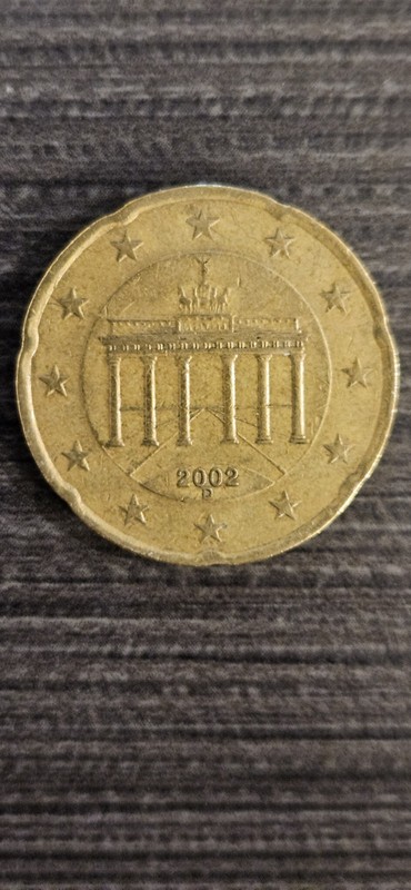 2002 Germany 20 Euro Cent Coin D Mint Mark German Coin Circulated Condition