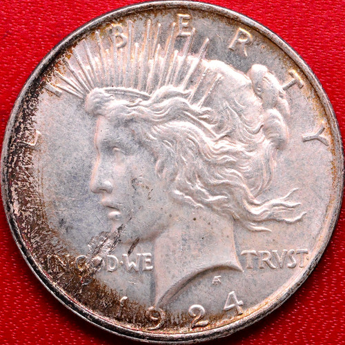 1924 "BEARDED LIBERTY" LAMINATION ERROR PEACE DOLLAR