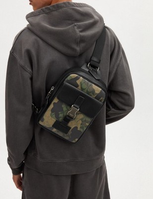 NWT COACH Track Pack In Signature Canvas Leather Camo Print CL944