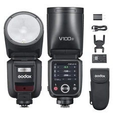 US Godox V100S V100 Sony 2.4G TTL Round Head Camera Flash for Sony Cameras