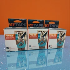 3 KT Tape Kinesiology Tape Pro Ice 20 Precut Strips Each Black Aqua Color