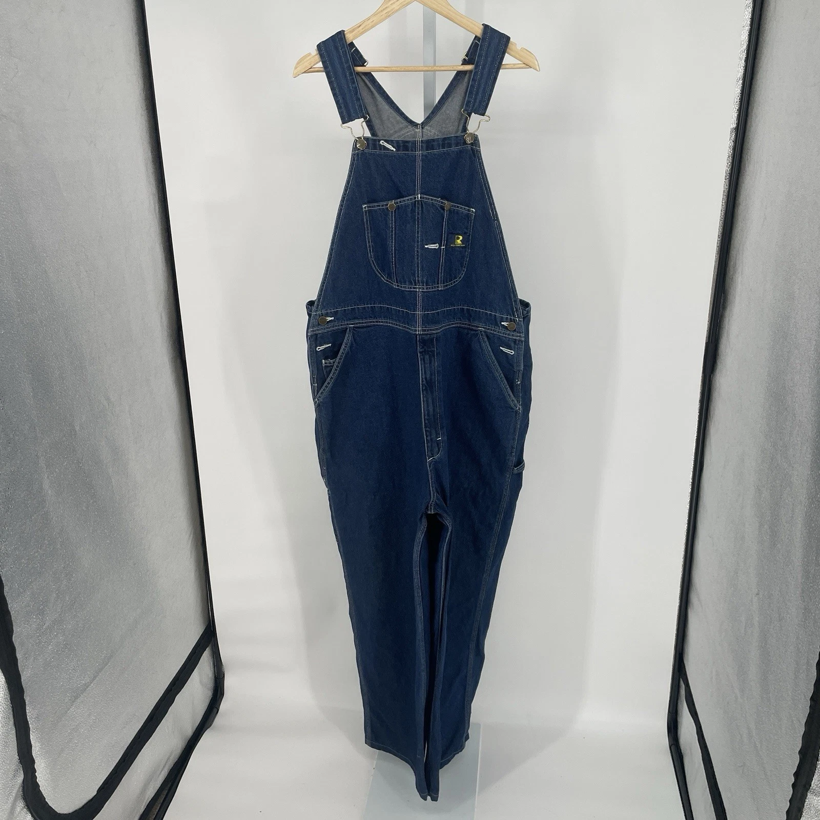 Real Work Wear Mens Bib Overalls Farm Ranch Hunter Outdoor Relax Fit 42/30