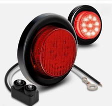 2 Inch Dot Round Red Led Trailer Sider Marker Lights With Grommet For Truck