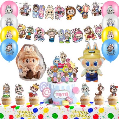Doll Kinder Geburtstag Party Zubehör Luftballon Deko Party Ballon Set Tischdecke