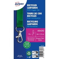 Avery Zweckform Lanyards 4842G, Karabiner, GrüN, 10 St.