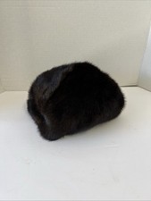 Vintage Genuine Fur Mink Hand Muff Dark Brown 9 Wide