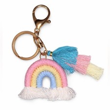 Pastel Rainbow Keychain with Tassel