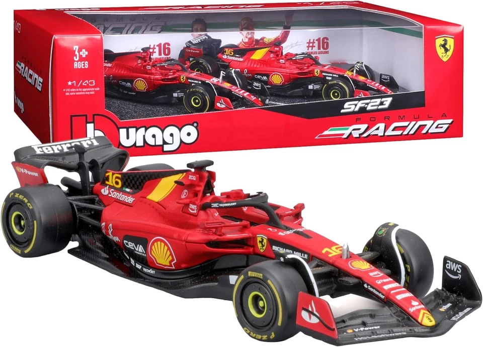 Bburago - Gift Pack Ferrari SF-23 - Confezione Con 2 Modellini Auto in Scala 1:4 - Immagine 2 di 4