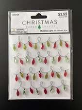 CHRISTMAS PAPER CRAFTS CHRISTMAS LIGHTS 3-D STICKER EMBELLISHMENTS 4 PC